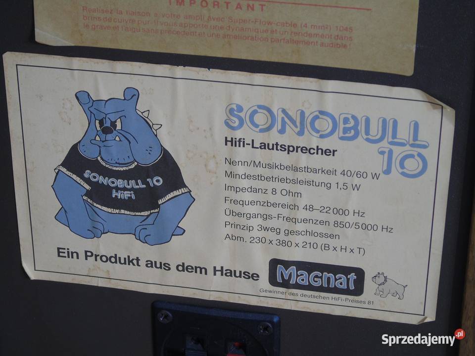 Kolumny Magnat Sonobull 10 sprawne i ładne Jasło