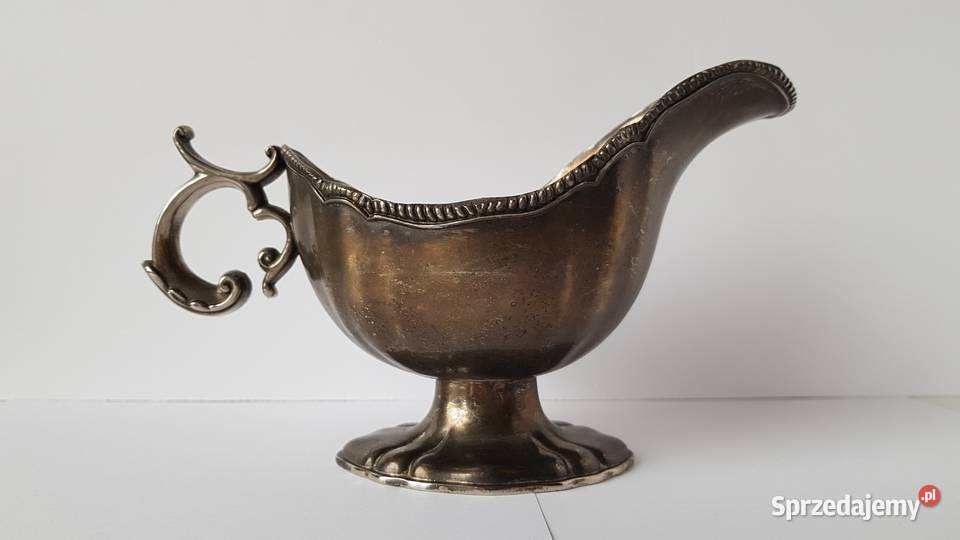 Stara metalowa platerowana sosjerka