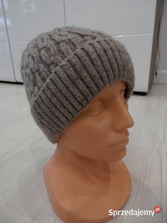 Czapka Wełniana Wełna Wiskoza Beanie Warkocze Nakrycia głowy