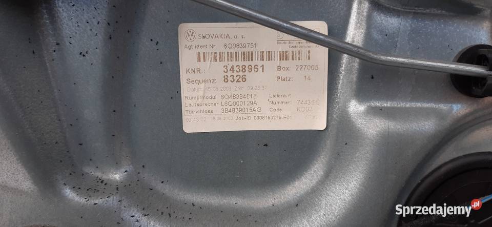 DRZWI LEWY TYŁ VW POLO 9N LIFT Mielęcin sprzedam