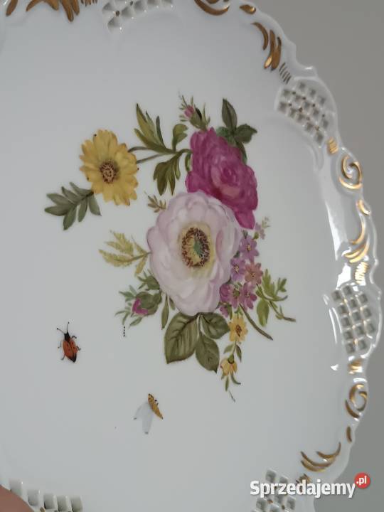 Patera ozdobna w kwiaty ręcznie malowana Porcelana i szkło Gorlice sprzedam
