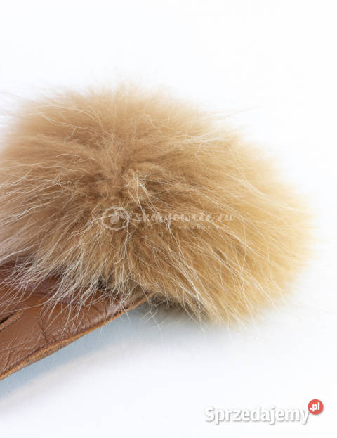 Rude rękawiczki damskie skórzane z futrzanym Pozostałe małopolskie