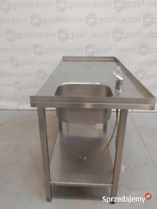 STÓŁ ZE ZLEWEMP I PÓŁKĄ 155X75X85 RANT TPL Gastronomia Wrocław