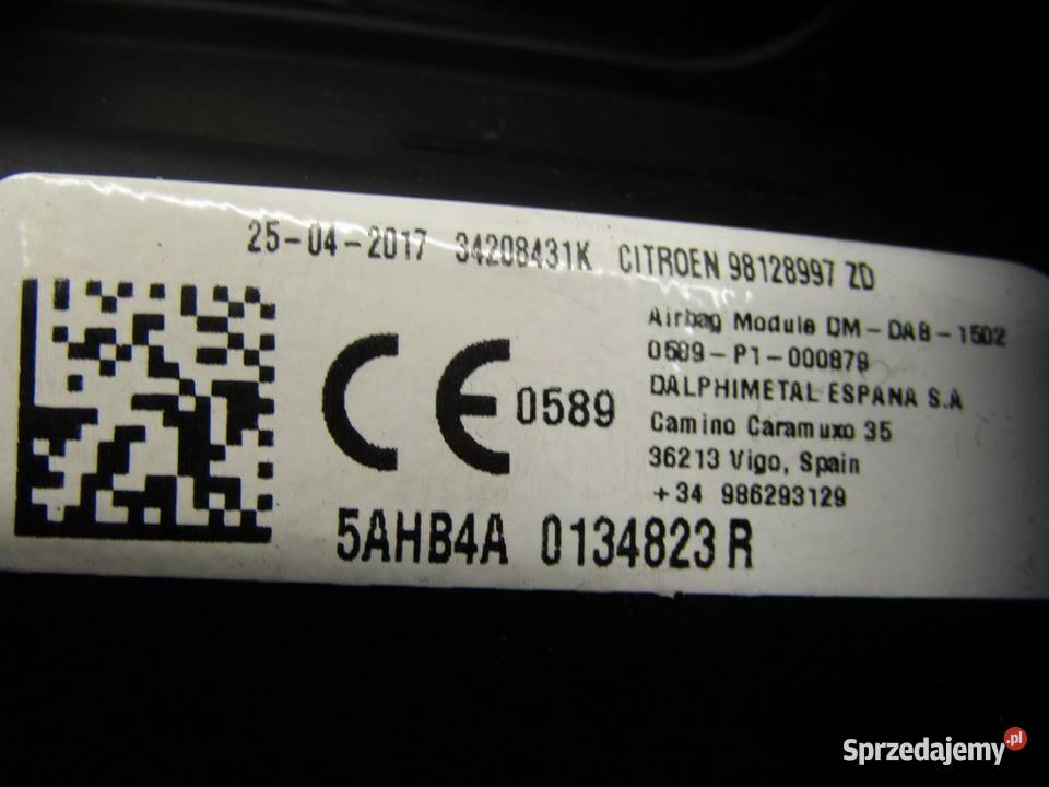 PODUSZKA POWIETRZNA AIRBAG KIEROWCY CITROEN C3 Poduszki powietrzne