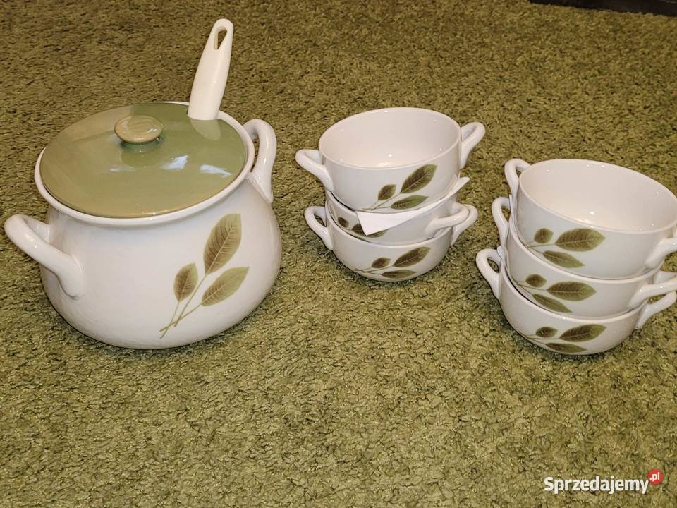 Piękny komplet ceramiki waza bulionówki Warszawa