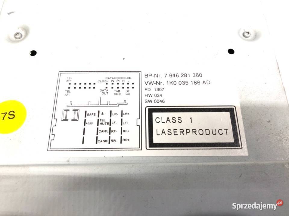 RADIO VW TOURAN 1K0035186AD 0310 ODTWARZACZ osobowe