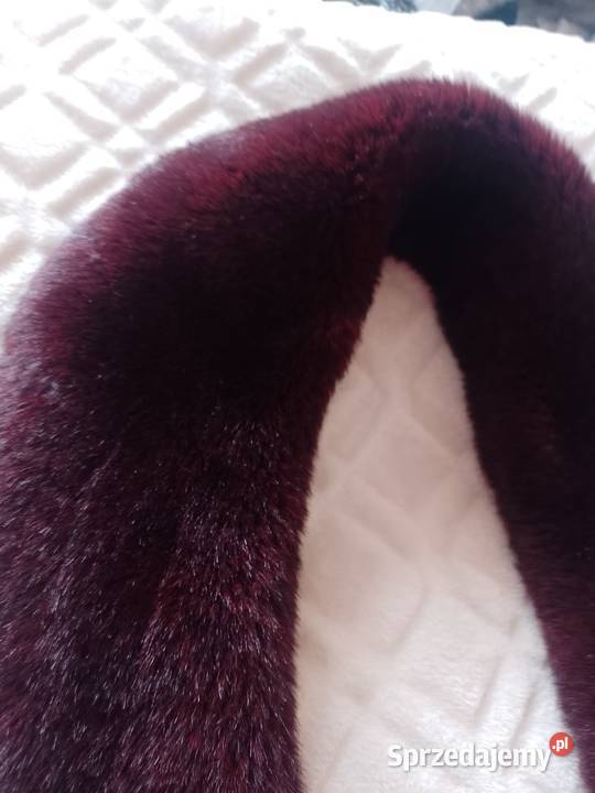 BHSBordowy Futrzany kołnierz z Londynu Etola Dla kobiet Kraków