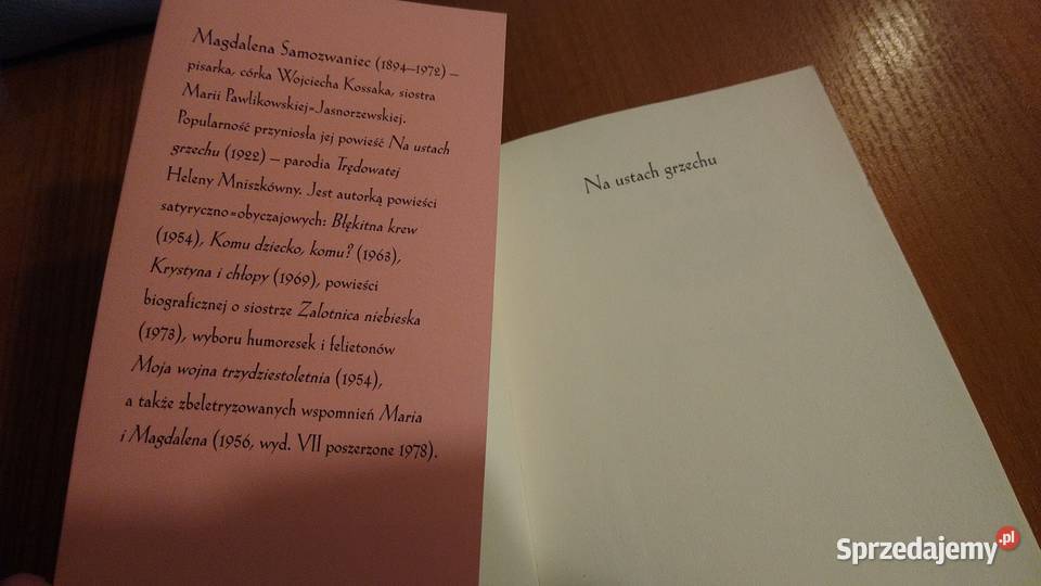 Na ustach grzechu powieść z życia wyższych sfer Gdańsk sprzedam