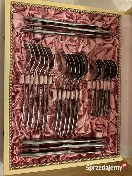 Zestaw sztućców PRL komplet DTK24 w oryginalnym Stegna