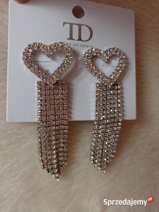 Długie Bogato zdobione kolczyki ślubne z Kraków