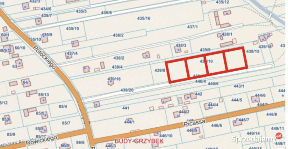 Cicha dzialka budowlana pod Warszawa PKP Budy-Grzybek