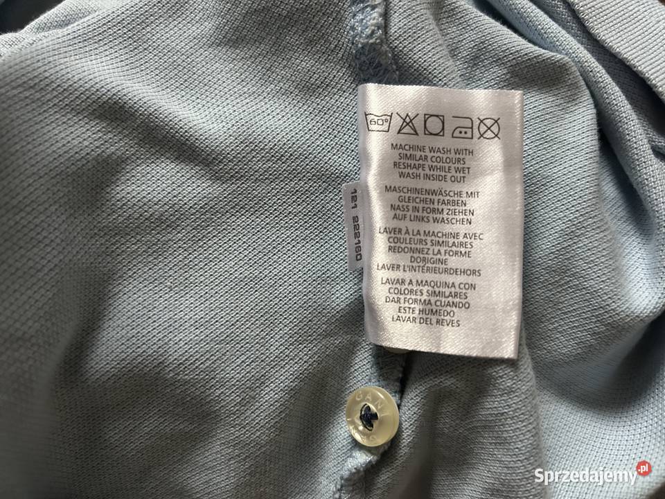 Męska błękitna koszulka polo GANT XL OKAZJA Odzież codzienna Zamość