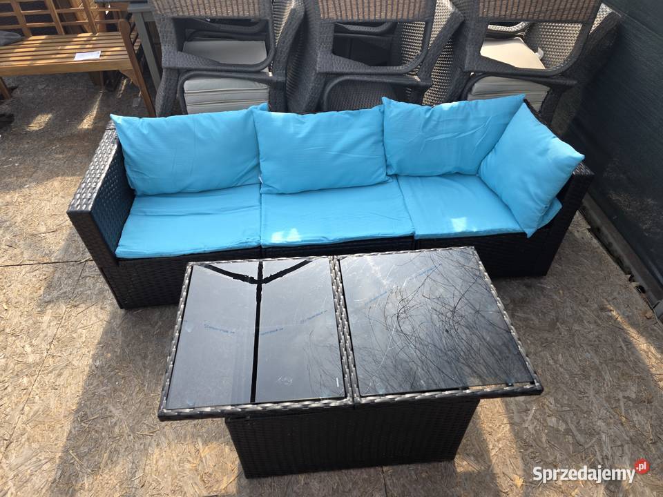 Mebli ogrodowe sofa 3osobowa stolik technorattan Wschowa sprzedam