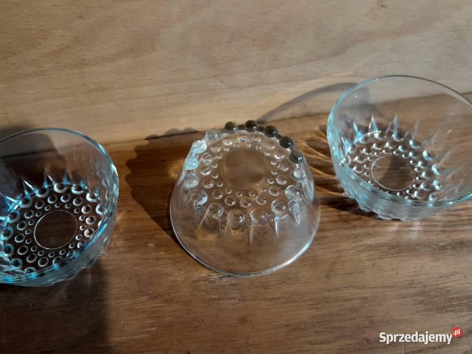 Trzy stare miseczki PRL stare szkło PRL retro Dąbrowa Górnicza