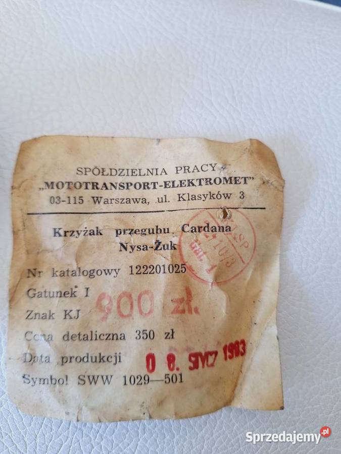 Nowy Krzyżak wału napędowego PRL NysaŻukWarszawa osobowe Gliwice