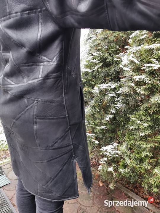 Piękny damski długi kożuch płaszcz kurtka Łódź