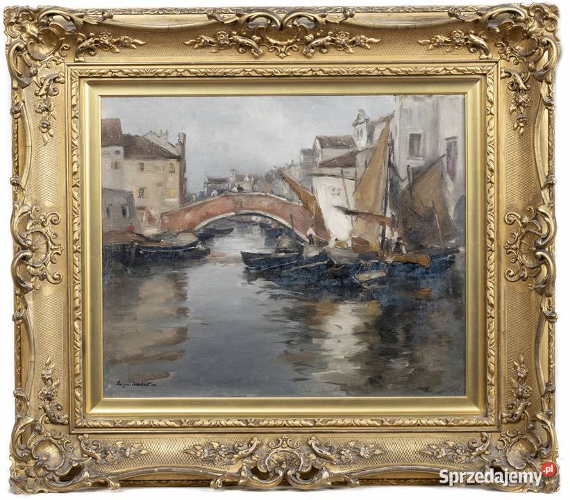 Obraz olejny Eugen Dekkert z 1906 r śląskie Konopiska