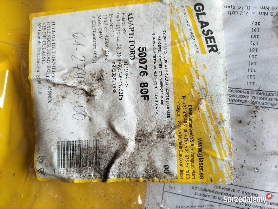 USZCZELKA GŁOWICY FORD FIESTA 11 Kamień-Kolonia