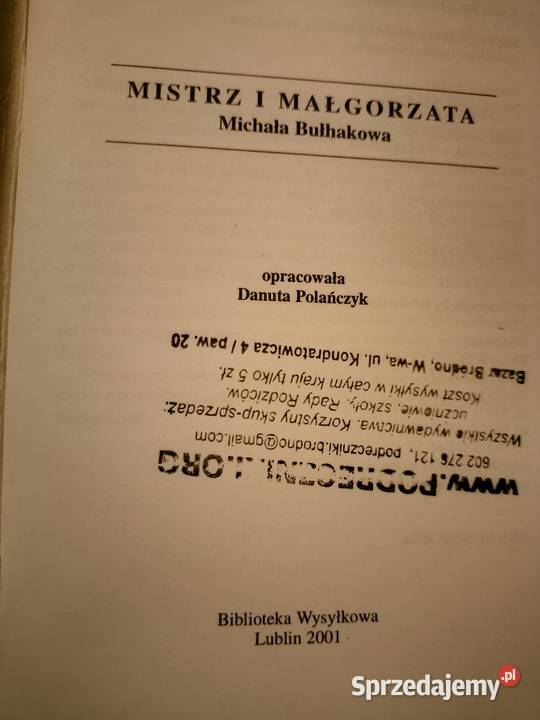 Mistrz i Małgorzata Bułhakow analizy lektury mazowieckie Warszawa