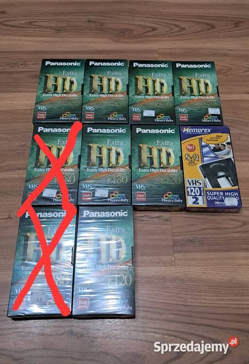 Nowe Kasety VHS HD E120 E180 Panasonic Ostatnie Świecie sprzedam