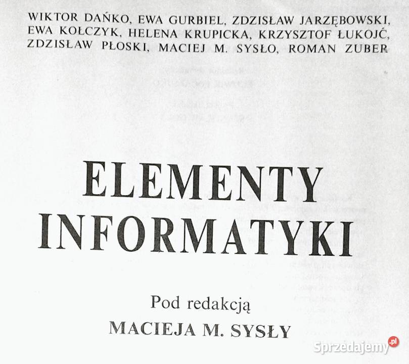 Elementy informatyki Podręcznik Komputer w Chełm