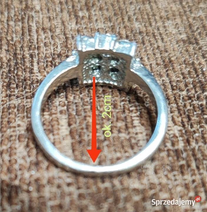 Pierścionek białe kryształki mazowieckie Piaseczno