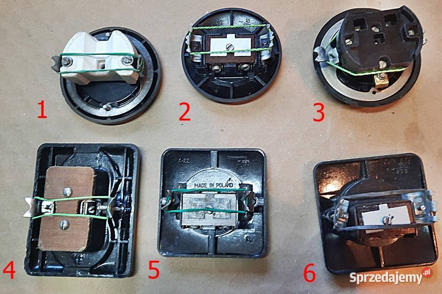 Gniazda podtynkowe okrągłe prostokątne 220 V z Ostrów Wielkopolski sprzedam