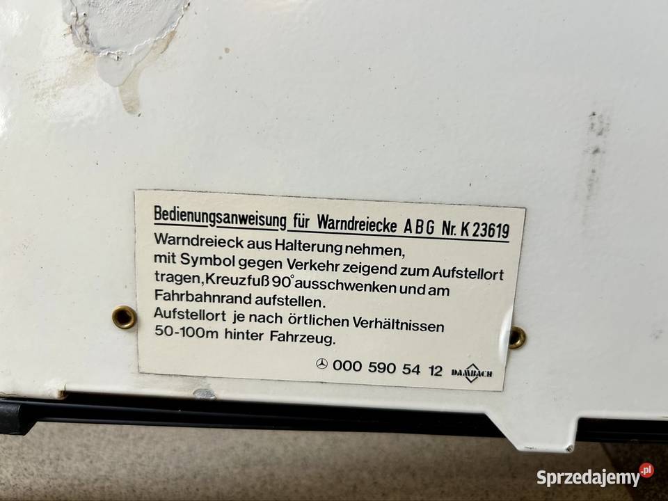 Oryginalny trójkąt ostrzegawczy Mercedes W123