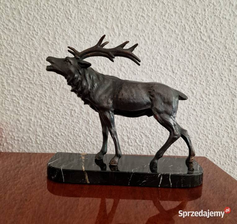Figurka Jelenia brąz marmur Syców sprzedam