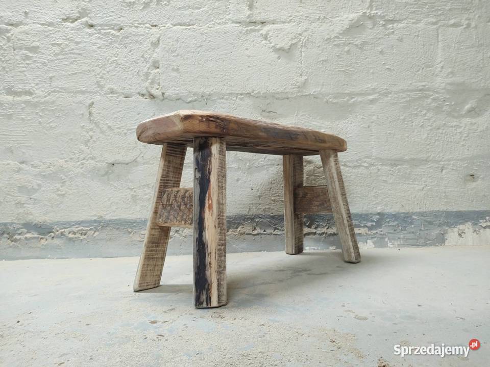 Ławka stołek drewniany 38cm podlaskie