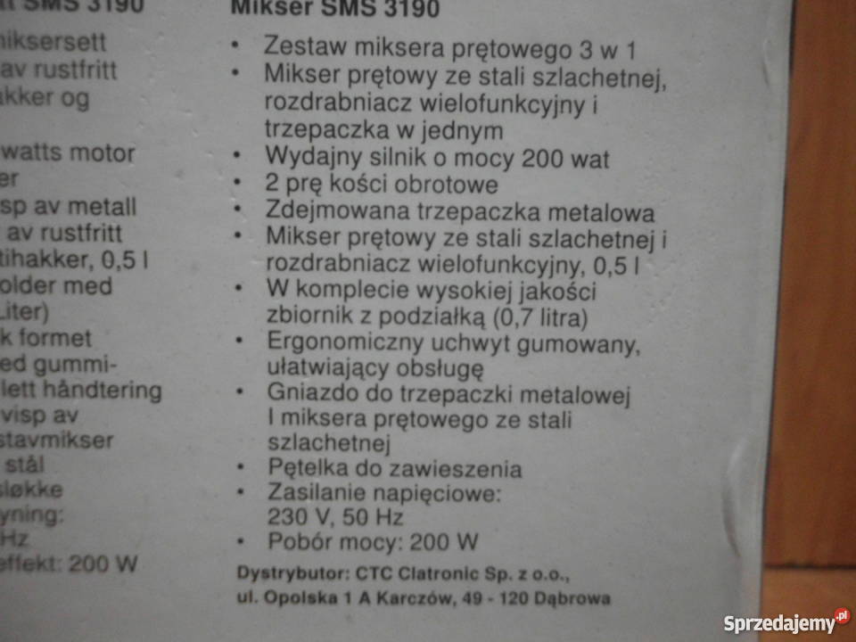 Mikser uniwersalny 3w1 Clatronic śląskie
