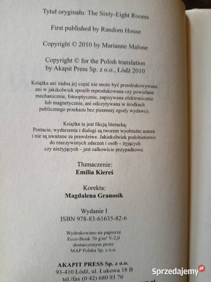 68 pokojów książki Warszawa księgarnia Praga