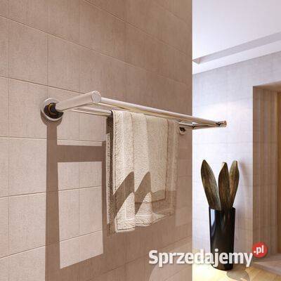 vidaXL Wieszak na ręczniki z 2 rurkami stal Warszawa sprzedam