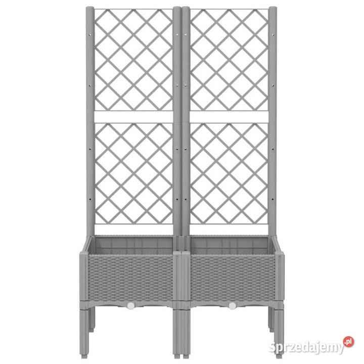 Donica ogrodowa z kratką jasnoszara 80x40x142 PP Warszawa