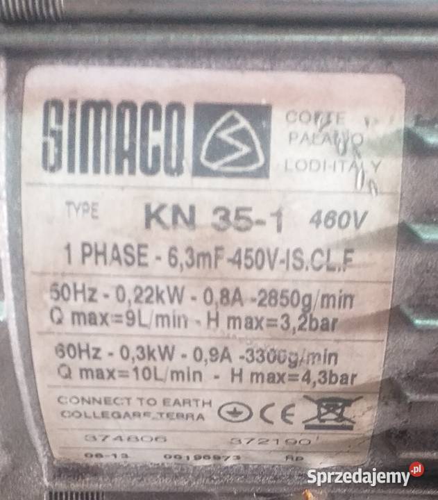 Pompa SIMACO KN 351 kujawsko-pomorskie Bydgoszcz