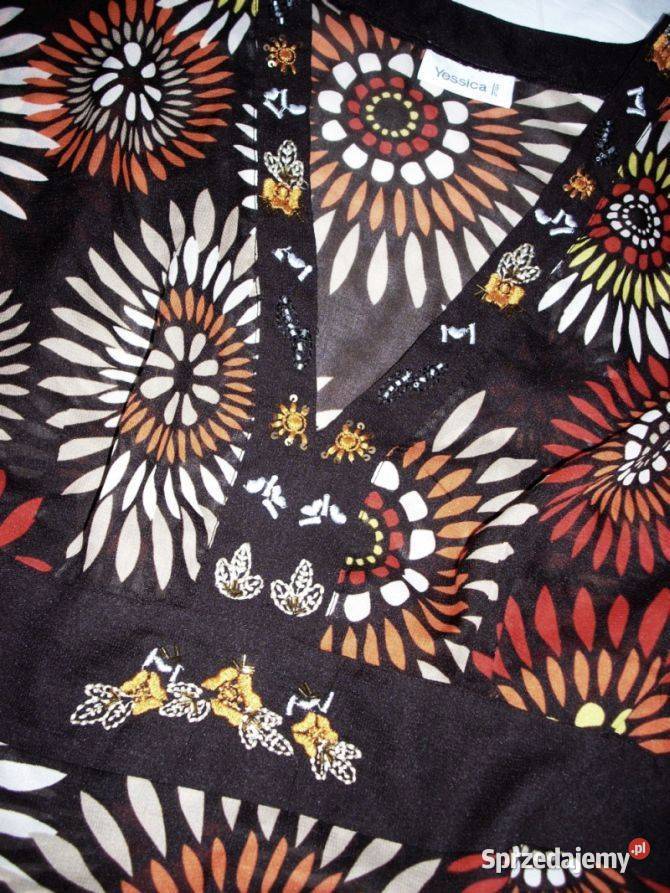 Yessica Elegancka Tunika Koraliki Haft J Nowa 48 Spódnice i sukienki małopolskie Nowy Sącz