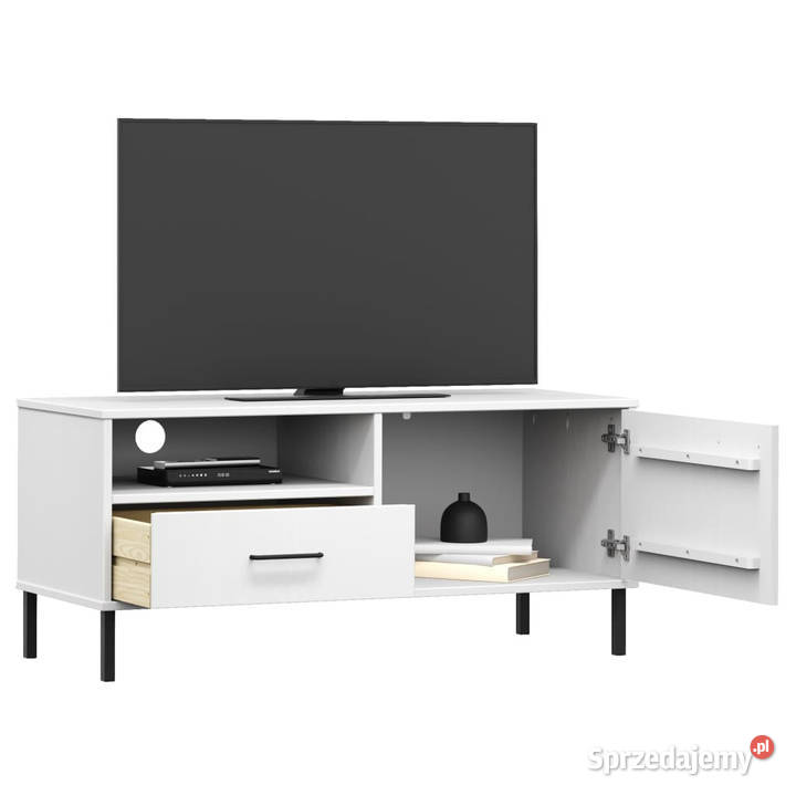 Szafka pod TV OSLO metalowe nóżki biała sosnowa RTV mazowieckie Warszawa