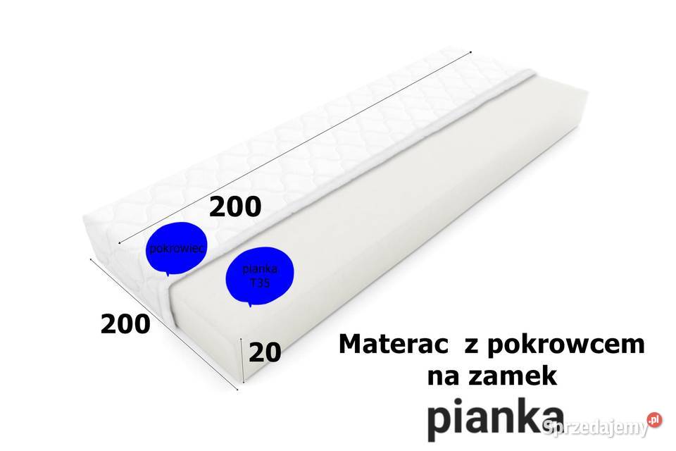 Materac pianka T35 20 H4piankowy Łóżko Łódź