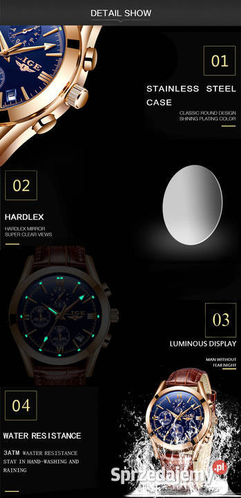 Klasyczny zegarek męski Lige chronograf datownik na rękę lubuskie Gorzów Wielkopolski