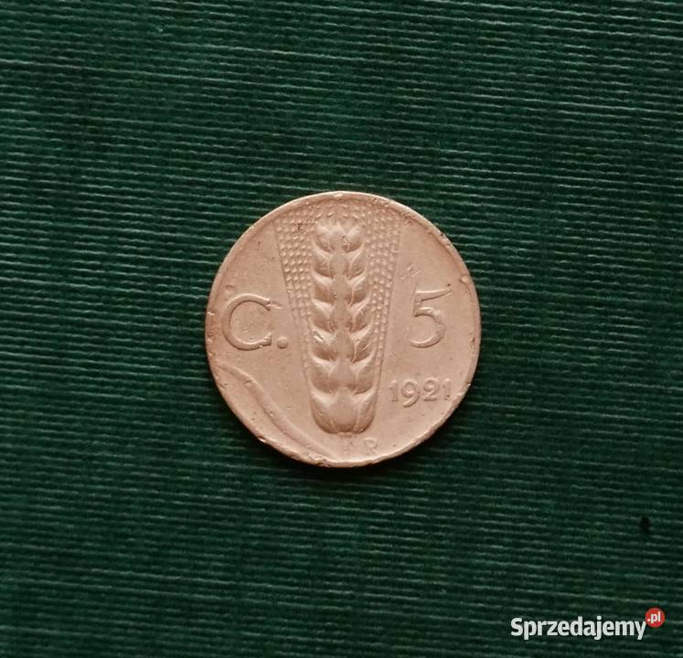 Włochy 5 centesimi 1921r śląskie Gliwice