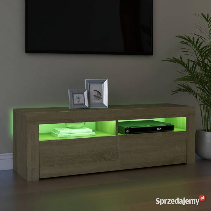 Szafka pod TV z oświetleniem LED dąb sonoma Warszawa
