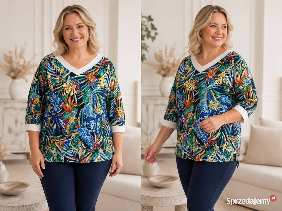 Bluzka damska MY ANGEL bawełna L XL tropikalny Bluzki i koszule Pątnów