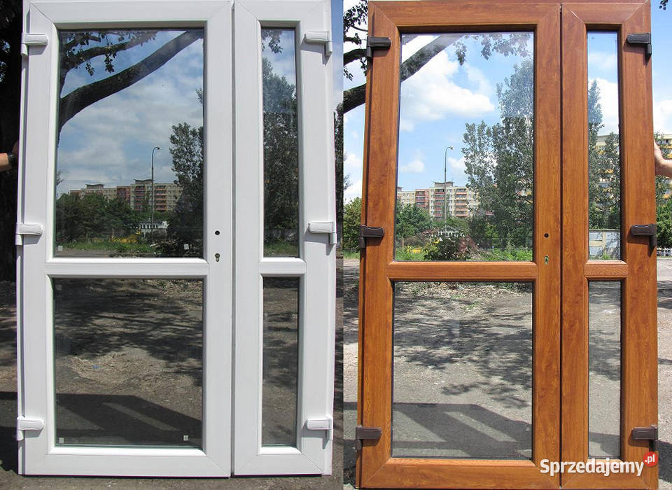 nowe PCV drzwi 140x210 kolor biały wzmacniane Gorlice