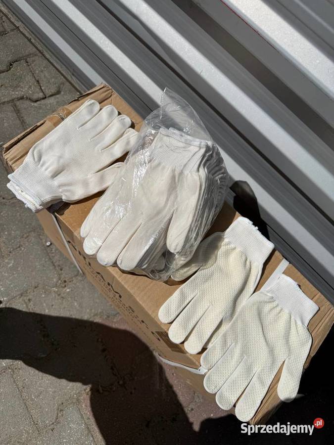 Rękawice robocze bawełniane białe nakrapiane Biznes i Przemysł mazowieckie Łaskarzew
