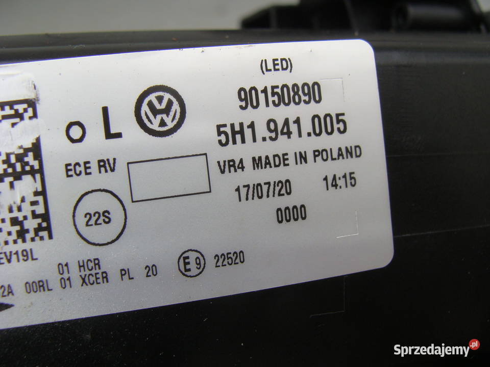 VW GOLF VIII 8 LAMPA PRZEDNIA LEWA 5H1941005 zachodniopomorskie sprzedam