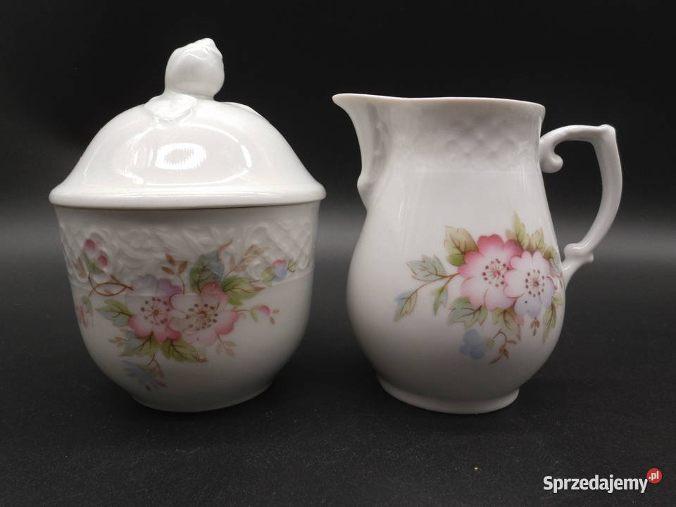 Zestaw Porcelanowy Cukiernica i Mlecznik