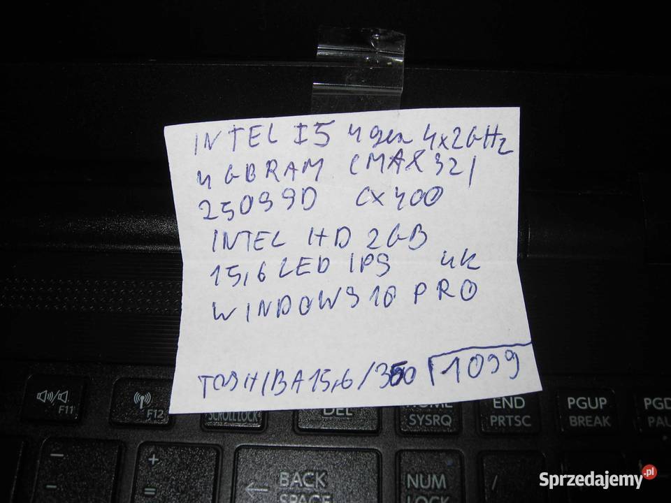 Nowy laptop Toshiba i5 4gen 250ssd Slim gw 32GB Częstochowa sprzedam