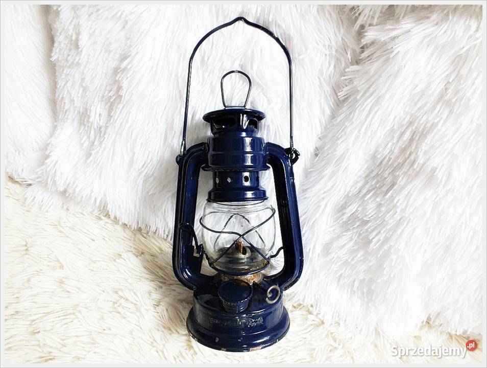 Mała Lampa naftowa GRANATOWA Piękna i sprawna do Żary