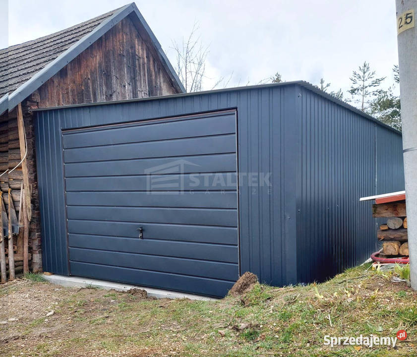 Garaz Blaszany 45X8M Brama Uchylna Antracyt Dach warmińsko-mazurskie Mrągowo