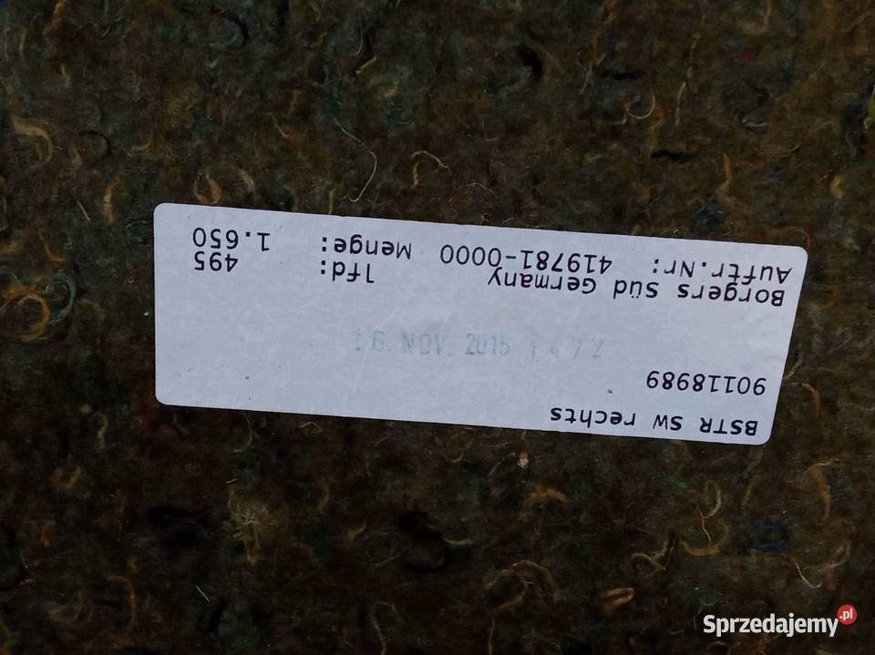TAPICERKA BOCZEK BOCZNA KABINY PRAWA DAF XF osobowe